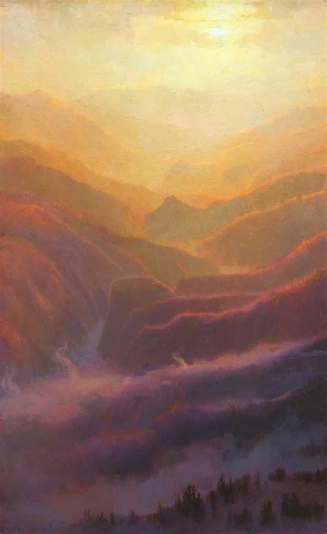 Sunset Over Mountains Painting At PaintingValley Com Explore