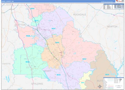 Henry County Ga Wall Map Color Cast Style By Marketmaps Mapsales