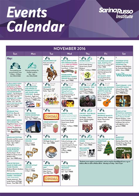 November Events Calendar Kelsy Mellisa