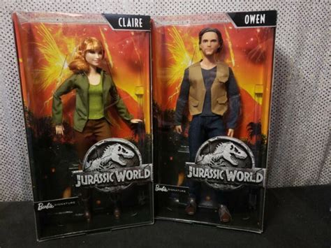Jurassic World Claire And Owen Barbie Signature Doll Set 2017 Mattel Nrfb Ebay