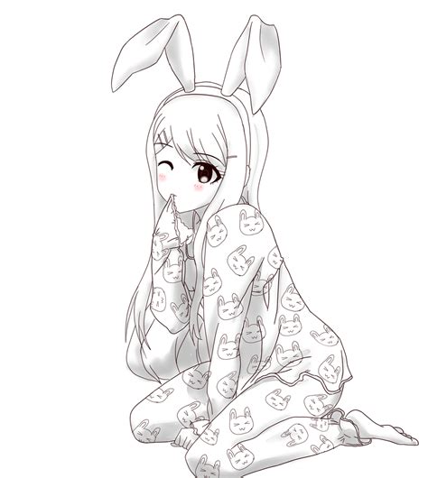 Anime Bunny Coloring Page Coloringcom Sketch Coloring Page
