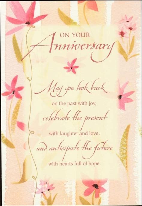 An Anniversary Card With Flowers On It