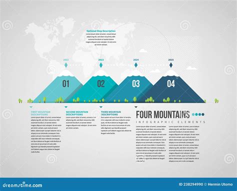 Four Mountains Infographic Stock Vector Illustration Of Design 238294990
