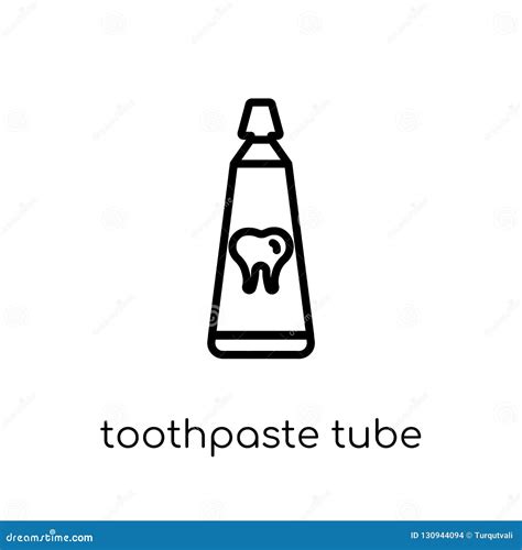 toothpaste tube icon trendy modern flat linear vector toothpaste tube icon on white background
