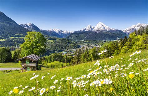 Mountain Landscape In The Bavarian Alps Berchtesgaden Germany Stock