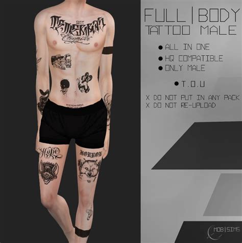 Mobsims4 “ Full Body Tattoo Male Please Tag Me Mobsims4 And Show Me