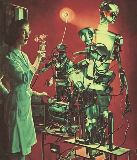 A Female Mad Scientist Assembling A Humanoid Male Stable Diffusion