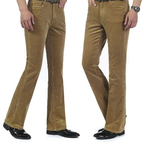 Mens Corduroy Bell Bottom Flares Pants 60s 70s Bootcut