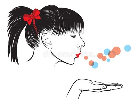 Girl Blowing Kiss Silhouette Stock Illustrations 69 Girl Blowing Kiss