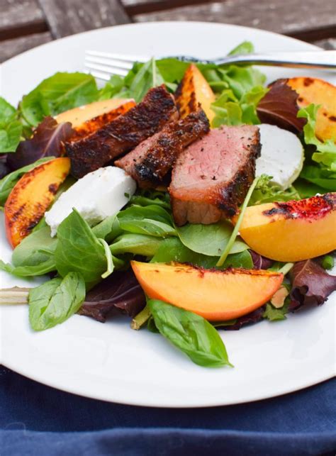 You just need a few slices of. Grilled Steak Salad with Peaches | The Dizzy Cook