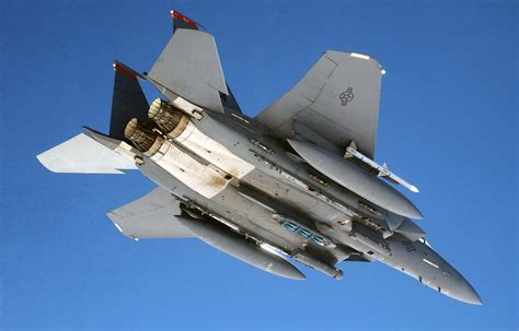 An Underside View Of A Us Air Force Usaf F 15e Strike Eagle Aircraft