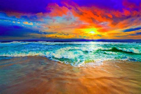Stunning Red Ocean Sunset Artwork For Sale On Fine Art