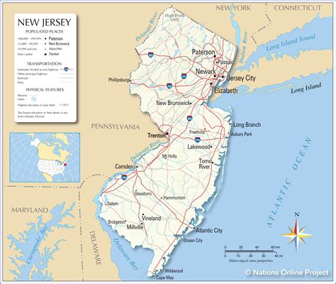 Reference Maps Of New Jersey Usa Nations Online Project