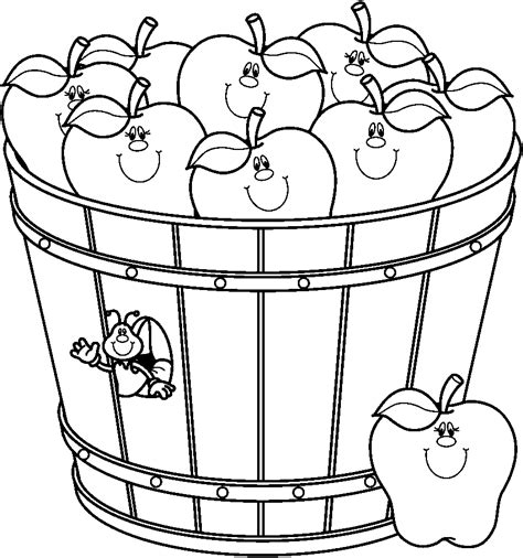 Download APPLES_BARREL_BW.bmp (850×908) | Clip art, Coloring pages ...