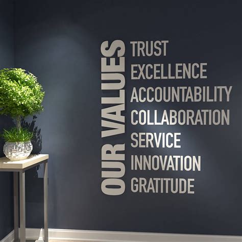 our values office wall art decor 3d pvc typography etsy office wall design work office decor