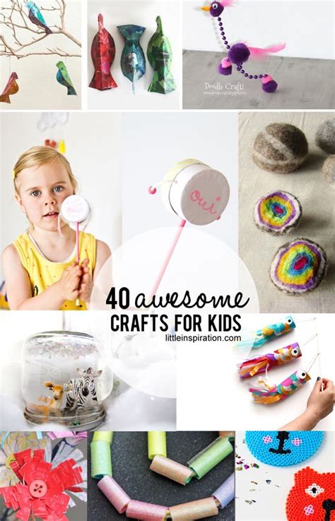 40 Awesome Crafts For Kids Fun Kids Craft Projects Fun Crafts For