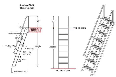 Fs Industries Aluminum Flush Top Tread Ships Ladder 68 Degree