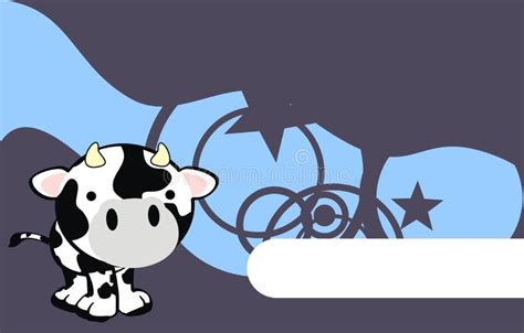 Cute Kawaii Baby Cow Cartoon Backgorund Stock Vector Illustration Of
