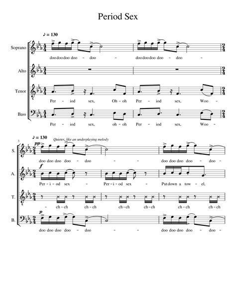 Period Sex Wip Sheet Music For Soprano Tenor Alto Bass Choral