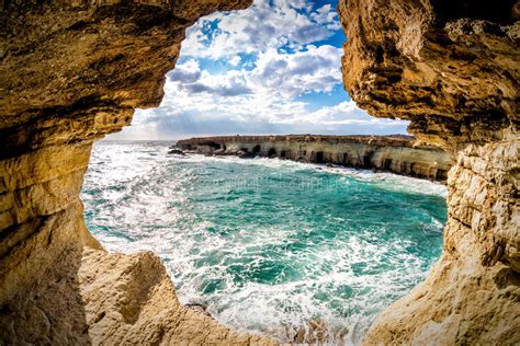Ayia Napa Sea Caves Near Cape Greco Famagusta District Cyprus Stock