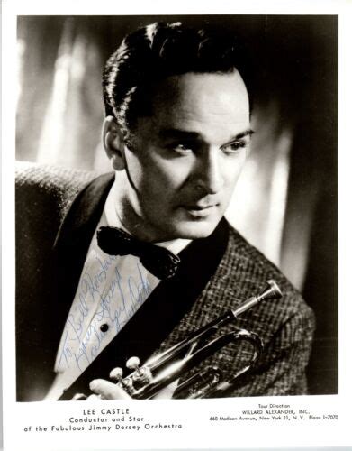 Vtg Lee Castle Signed Photograph 8x10 Jimmy Dorsey Orchestra Trumpet