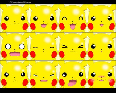 12 Expressions Of Pikachu By Alex13art On Deviantart