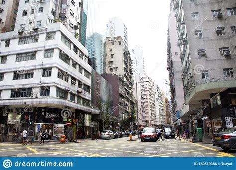 Traffic Road On Gloucester With Harbour Road At Wan Chai District In