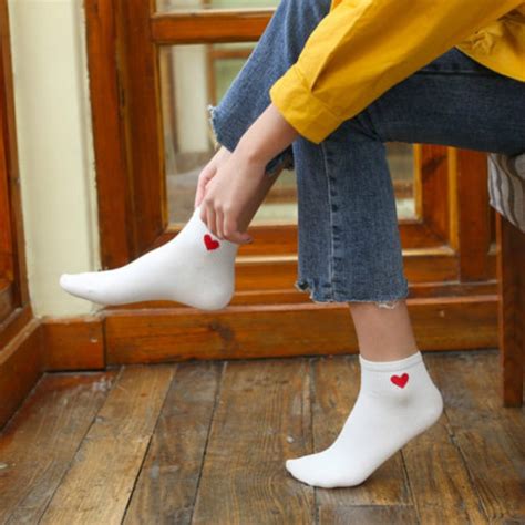 Aliexpress Com Buy Lady Woman Girl Cute Heart Ankle High Casual