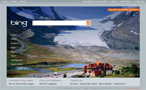 Athabasca Glacier Featured On Bing Homepage Jasper National Park