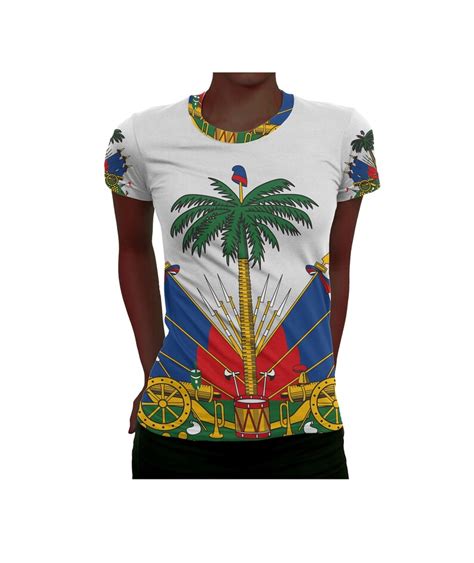 Womens Haiti Haitian T Shirt Shirt Coat Of Arms Etsy