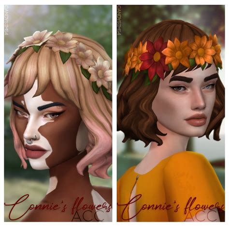Mmfinds Sims 4 Flower Crown Hairstyle Sims 4 Cc Finds