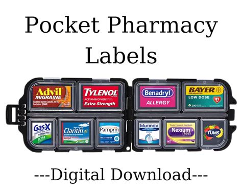 Pocket Pharmacy Labels Printable Pill Case Labels Pill Organizer