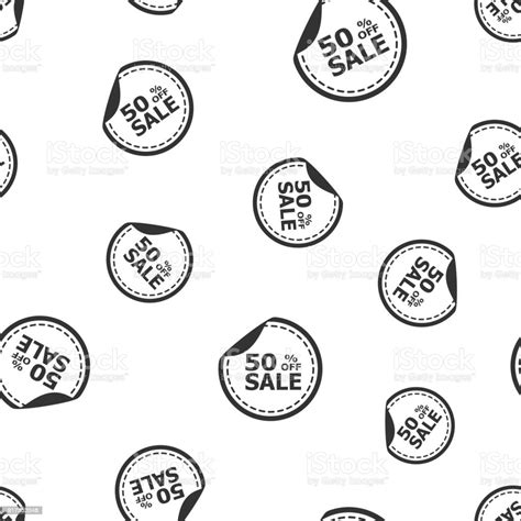 Sale 50 Percent Off Sticker Seamless Pattern Background Icon Business