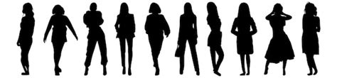 Premium Vector Silhouettes Of Women Different Pack Of Woman Silhouettes