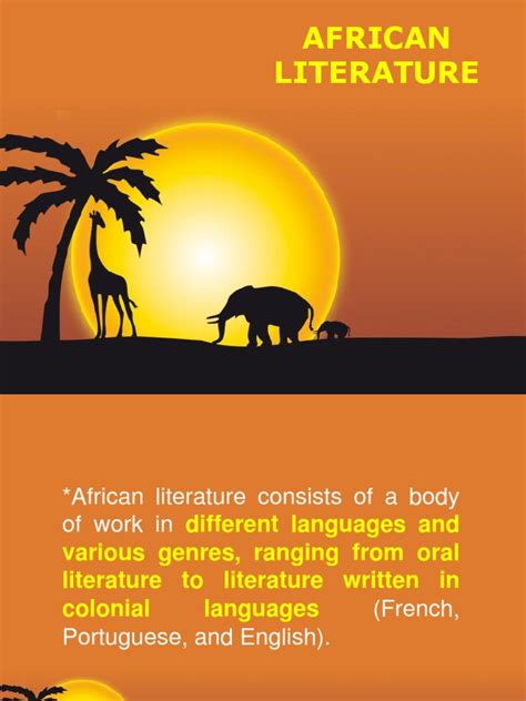 The Literature Of Africa Introduction African Literature Poetry