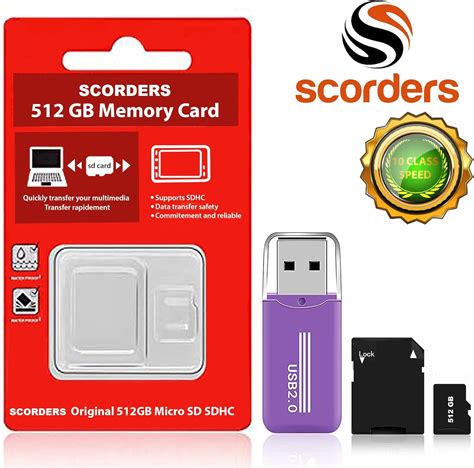 512 Gb Micro Sd Card With Adapter Class 10 Speed Memory