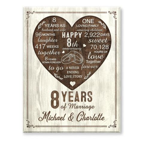 8th Year Anniversary Gift, 8th Wedding Anniversary Gift For Husband, 8