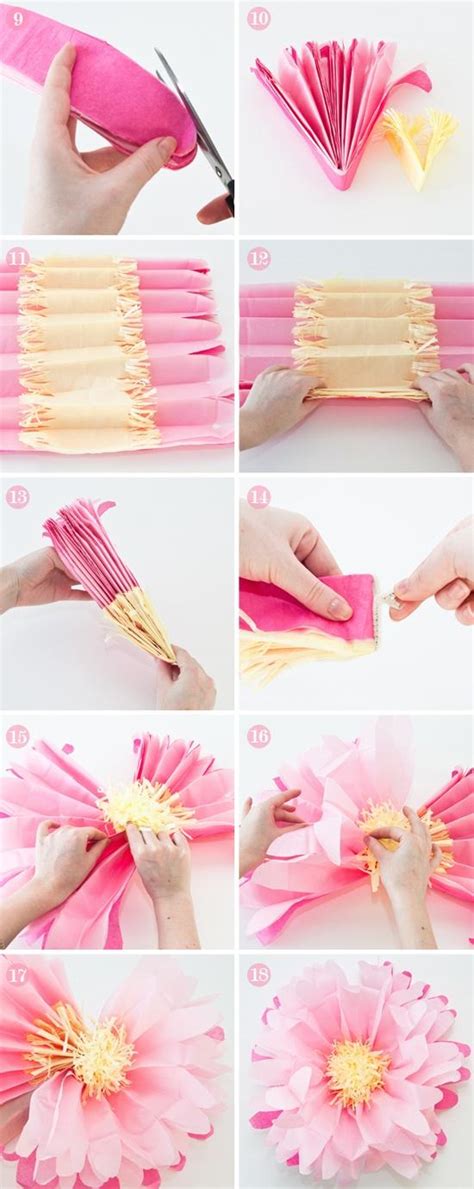 Greeting card with valentine's day, birthday or wedding. DIY Pink Large Tissue Paper Flowers Tutorial #1919762 ...