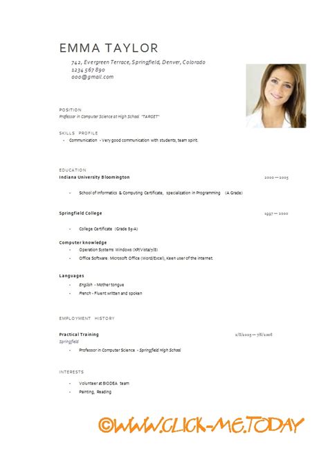 If it does not, please add the necessary information. CV NEW GRADUATES PHOTO - CV TEMPLATE DOC WORD PDF