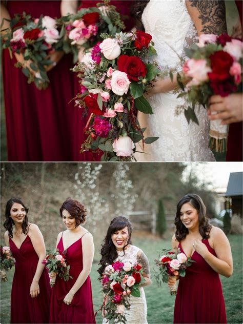 Next day delivery & free returns available. Love these rich cranberry bridesmaids dresses and red and ...
