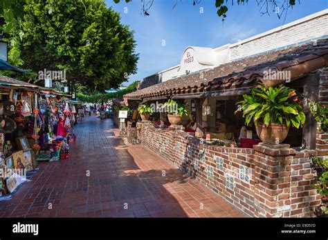 Market Booths And El Paseo Restaurant On Olvera Street In Los Angeles