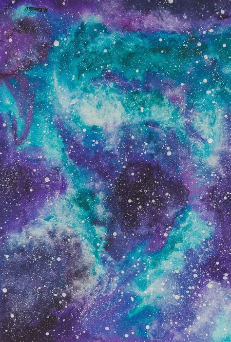 Turquoise And Purple Galaxy Art Print By Hrandall X Small Purple