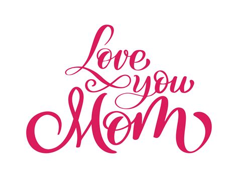 Love You Mom Card Hand Drawn Lettering Design 371267 Vector Art At