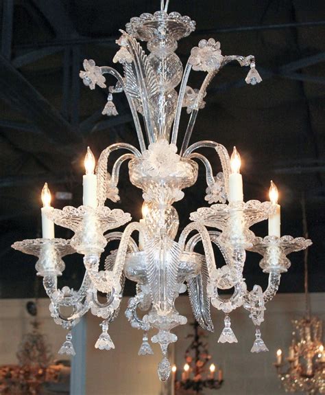 Ending today at 9:33pm pdt 19h 32m. Superb Venetian Clear Glass Chandelier at 1stdibs