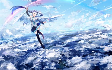 Anime Flying Girls Wallpapers Wallpaper Cave