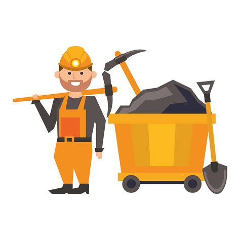 Mining Worker With Picks And Shovel 1410481 Vector Art At Vecteezy
