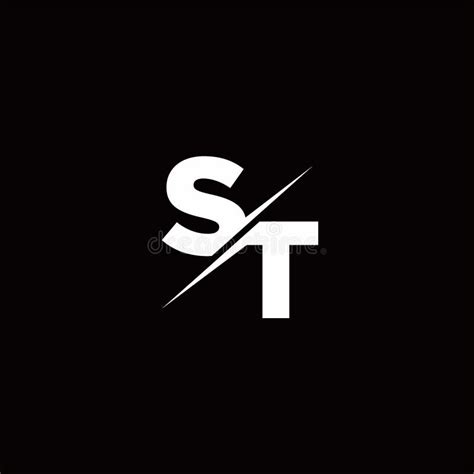 St Logo Letter Monogram Slash With Modern Logo Designs Template Stock