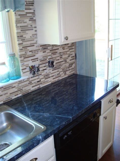 You can achieve a fantastic faux granite look by painting laminate countertops with special kits. Painting Formica Countertops | ThriftyFun