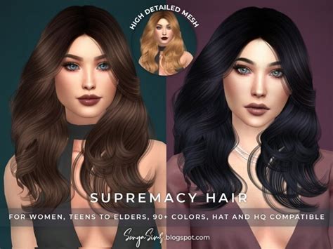 Alice Supremacy And Bethlehem Hair At Sonya Sims The Sims 4 Catalog