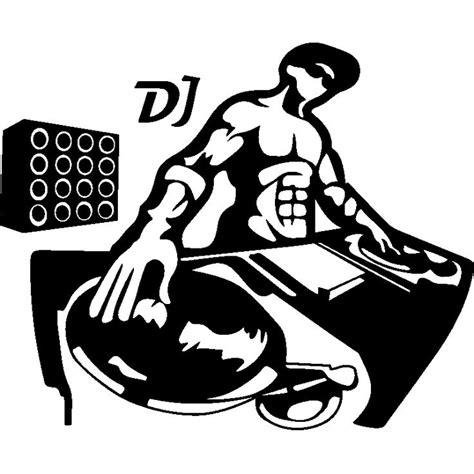 Wall Sticker Silhouette Muscled Dj Dj Logo Hip Hop Artwork Graphic